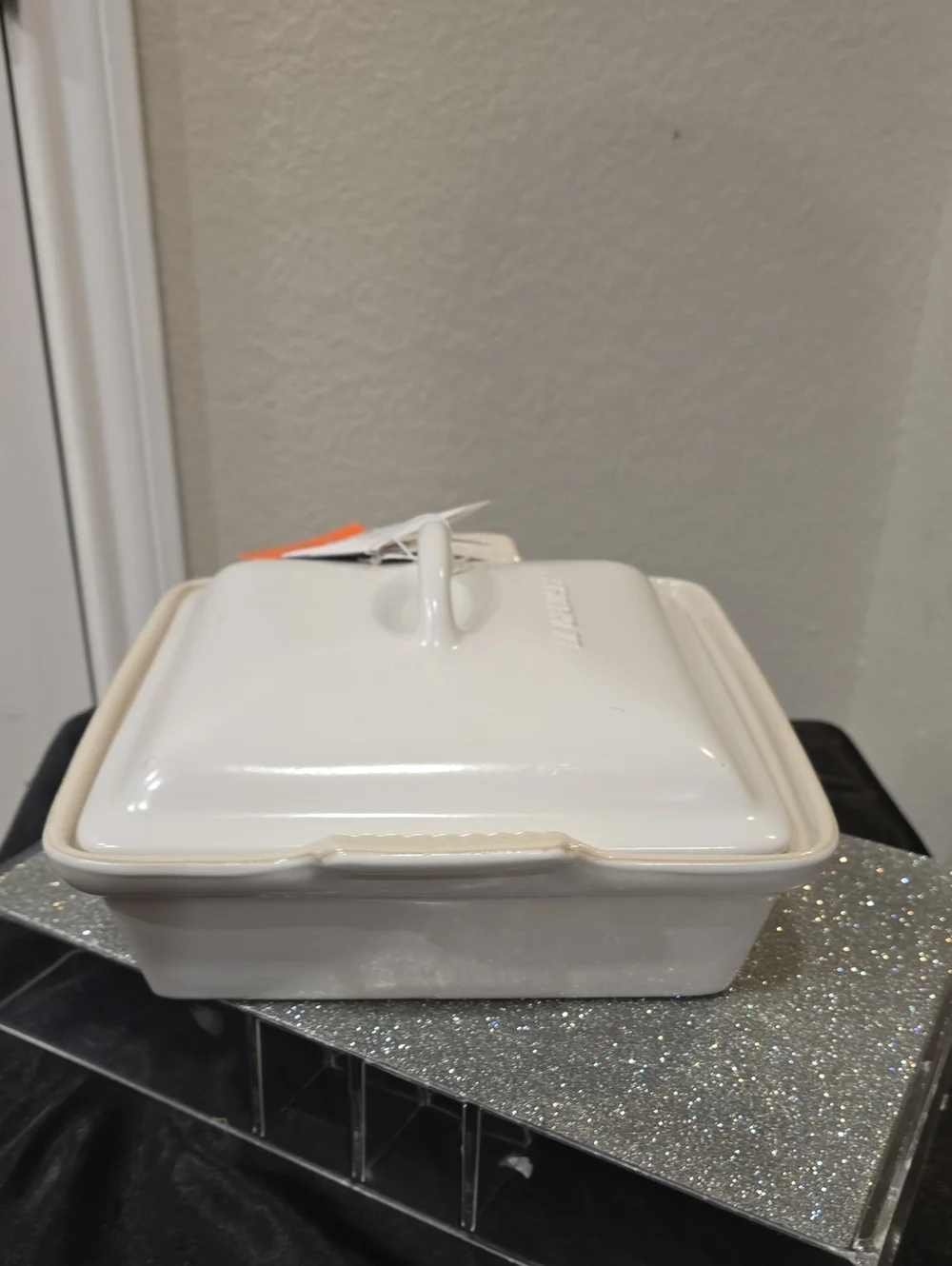Le Creuset Heritage 1.7QT Square Covered Baking Dish- Cotton Wild